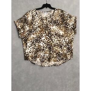 Westbound Woman Pop-Over Top Henley Cuff Short Sleeve Women's 3X NEW